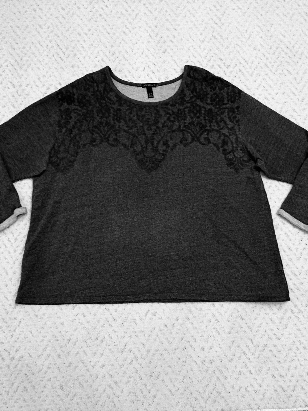 Lane Bryant French Terry Sweater Sweatshirt Womens 4X 26 28 Dark Grey Pullover